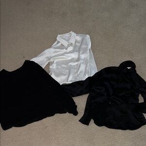 3 Classic Black and Cream blouses